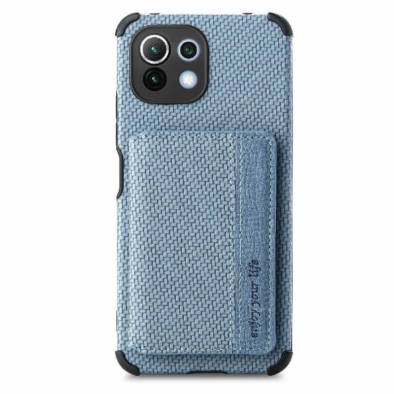 Case Xiaomi Mi 11 Lite 5G NE / Mi 11 Lite / Mi 11 Lite 5G Murtumaton Puhelinkuoret Carbon Fiber -korttipidike