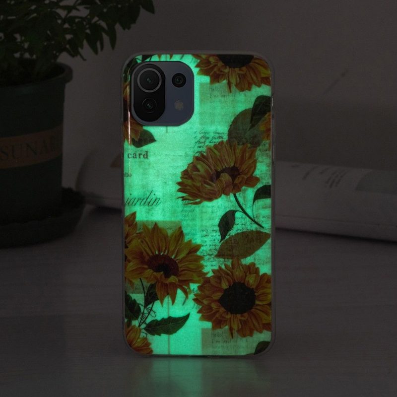 Case Xiaomi Mi 11 Lite 5G NE / Mi 11 Lite / Mi 11 Lite 5G Murtumaton Puhelinkuoret Fluoresoiva Auringonkukka Vintage