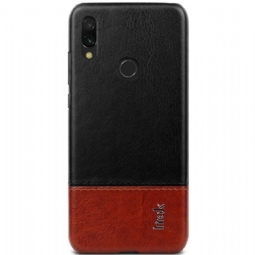 Kuori Xiaomi Redmi Note 7 Alkuperäinen Imak Bicolor Keinonahka - Musta Ruskea