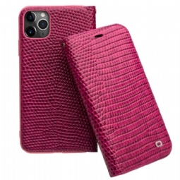 Flip Case iPhone 11 Pro Max Hemming Aitoa Nahkaa Croc-efekti