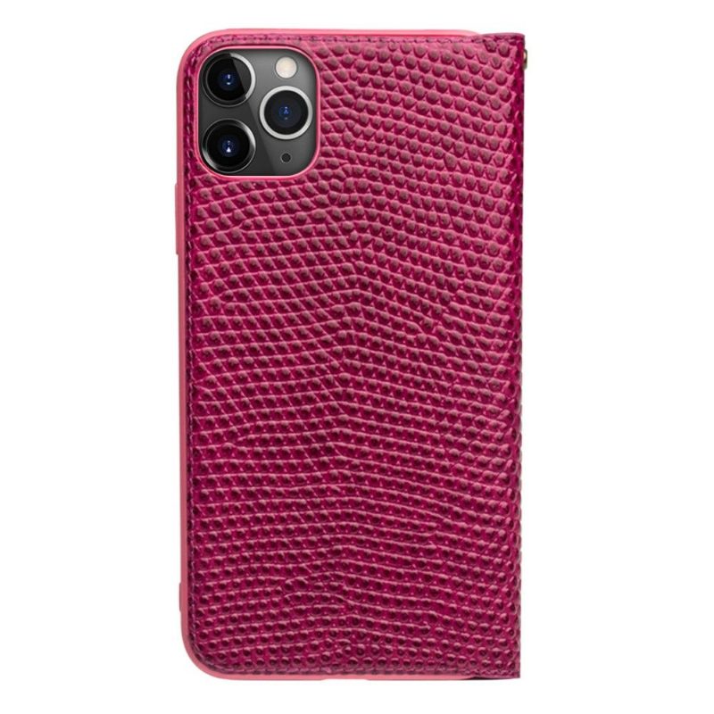 Flip Case iPhone 11 Pro Max Hemming Aitoa Nahkaa Croc-efekti