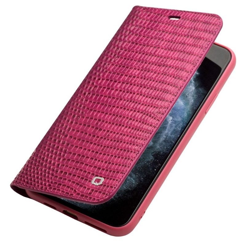 Flip Case iPhone 11 Pro Max Hemming Aitoa Nahkaa Croc-efekti