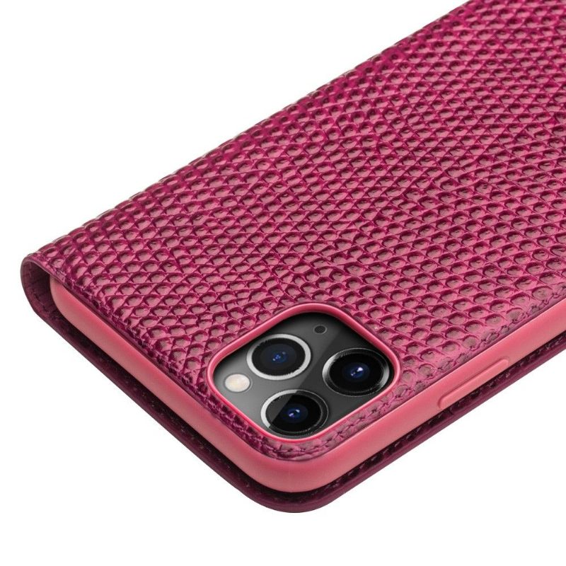 Flip Case iPhone 11 Pro Max Hemming Aitoa Nahkaa Croc-efekti