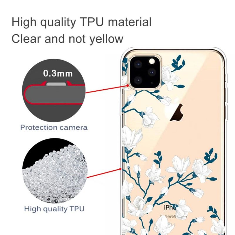 Kuori iPhone 11 Pro Max Valkoiset Kukat