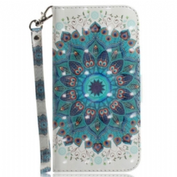 Flip Case Xiaomi Redmi Note 12 5G Suojaketju Kuori Strappy Mandala