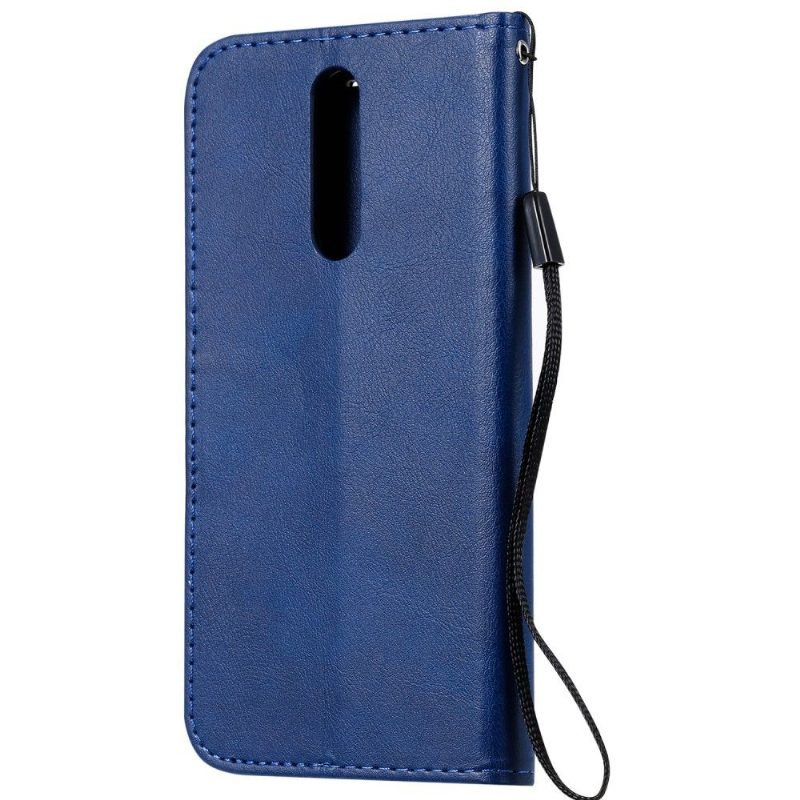 Flip Case Xiaomi Redmi Note 8 Hemming Sylvette Keinonahkaa Hihnalla