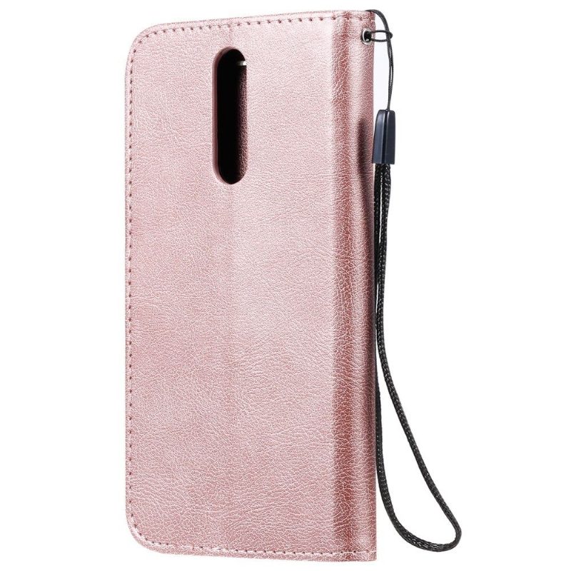 Flip Case Xiaomi Redmi Note 8 Hemming Sylvette Keinonahkaa Hihnalla