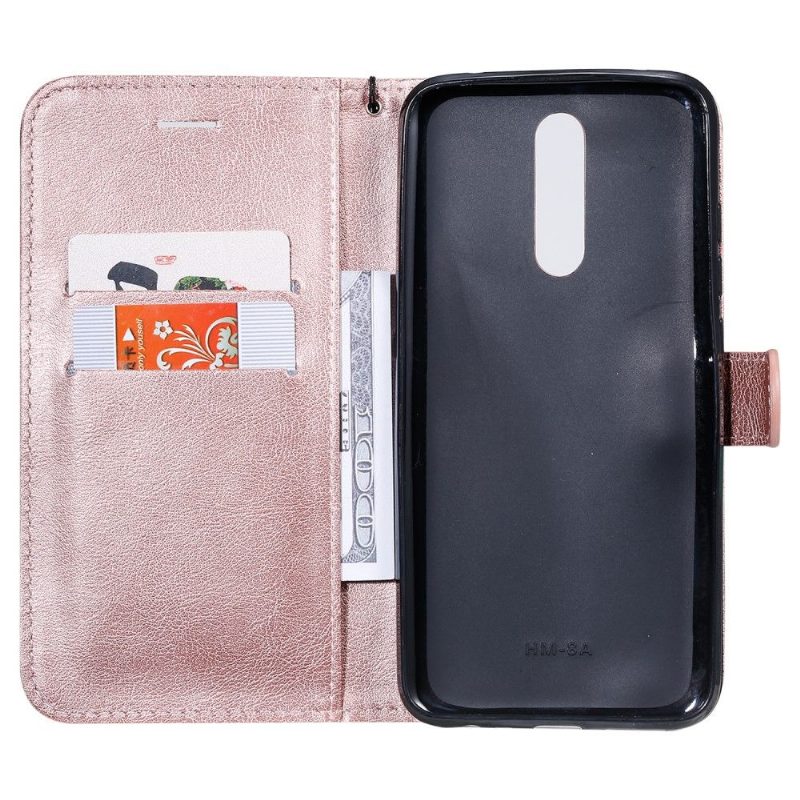 Flip Case Xiaomi Redmi Note 8 Hemming Sylvette Keinonahkaa Hihnalla