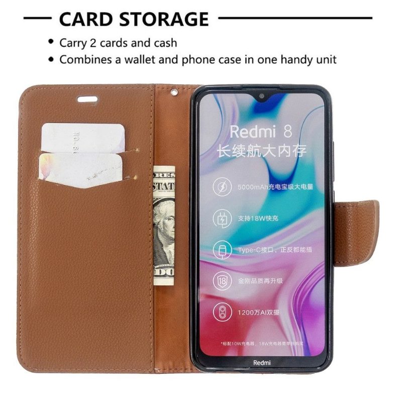 Kuoret Xiaomi Redmi Note 8 Kotelot Flip Grained Leather Effect Folio