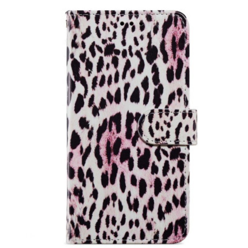 Kotelot Moto G73 5G Suojaketju Kuori Strappy Leopard Style