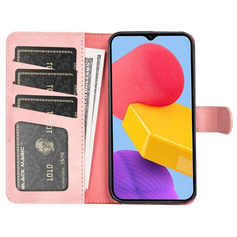 Nahkakotelo Samsung Galaxy M13 Murtumaton Puhelinkuoret Kotelot Flip Bicolor Folio-teline