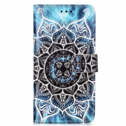 Nahkakotelo Samsung Galaxy A54 5G Suojaketju Kuori Strappy Mandala