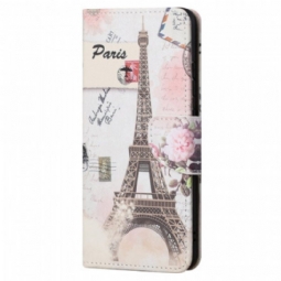 Flip Case Xiaomi Redmi Note 11 / 11S Retro Eiffel-torni