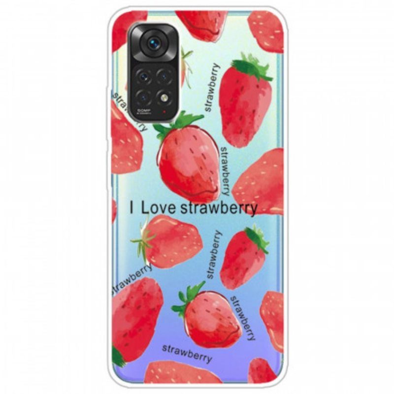 Kuori Xiaomi Redmi Note 11 / 11S Mansikat / I Love Strawberry