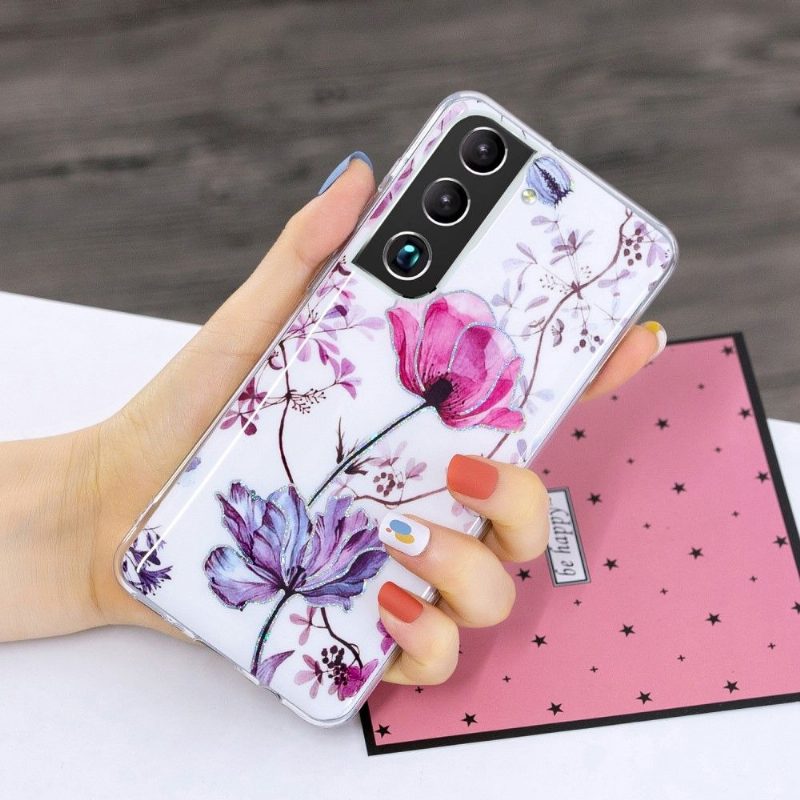 Case Samsung Galaxy S22 Plus 5G Silikonivioletti Kukka