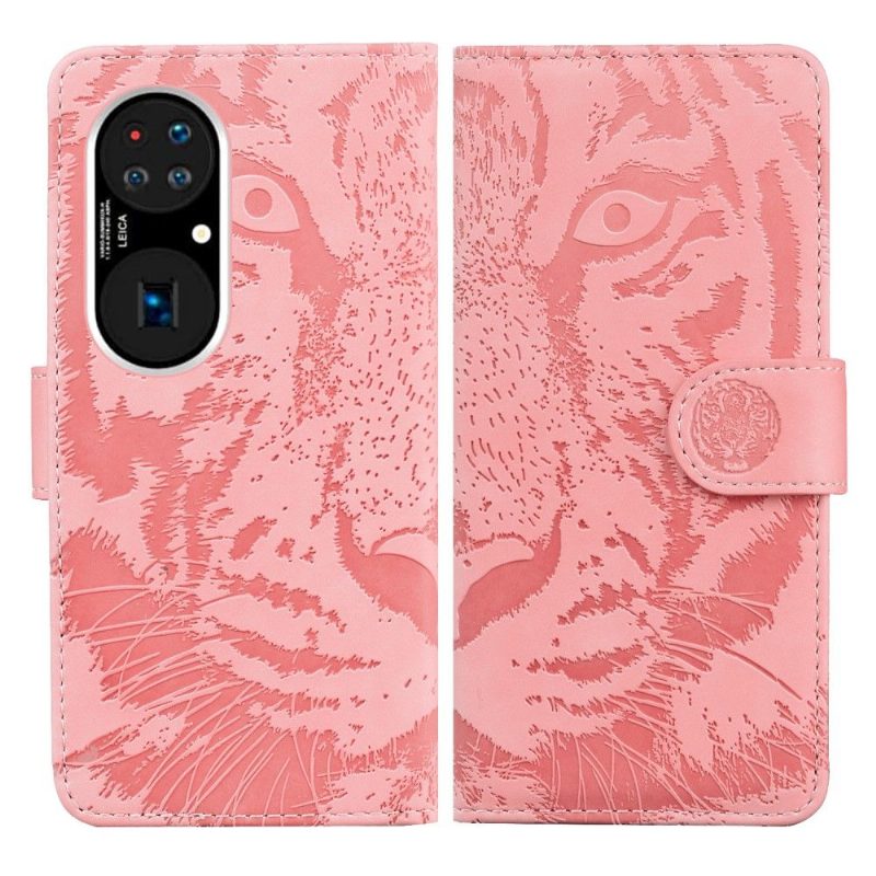 Flip Case Huawei P50 Pro Hemming Kohokuvioitu Tiikeri