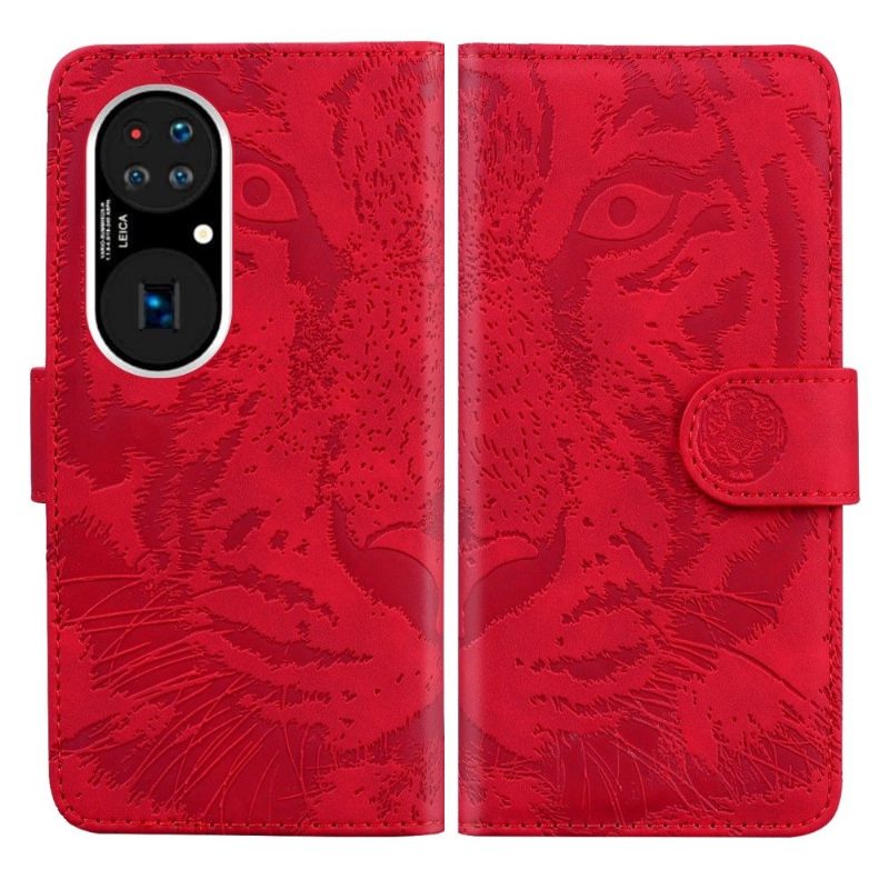 Flip Case Huawei P50 Pro Hemming Kohokuvioitu Tiikeri