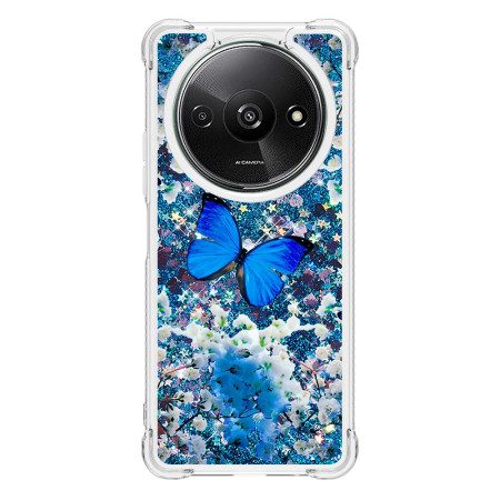 Kuori Poco C61 Sininen Butterfly Glitter