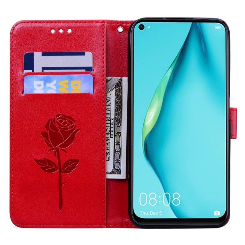 Kotelot Huawei P40 Lite E Alkuperäinen Rose Kohokuvioitu