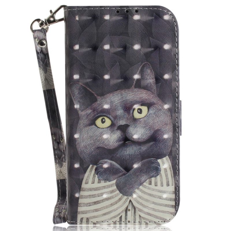 Flip Case Xiaomi Redmi Note 12 4G Suojaketju Kuori Alkuperäinen Thong Cat