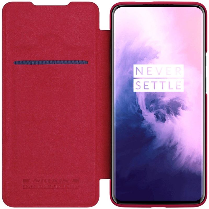 Nahkakotelo OnePlus 7T Pro Nillkin Qin Keinonahkaa