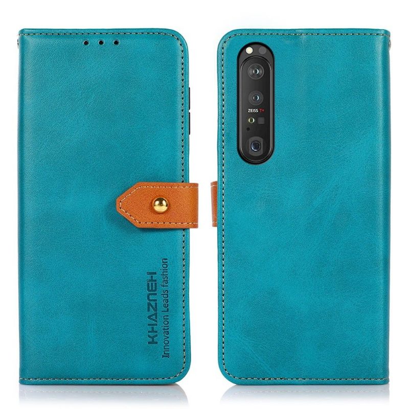 Flip Case Sony Xperia 1 III Hemming Khazneh Bicolor Keinonahka