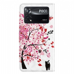 Flip Case Poco X4 Pro 5G Hemming Kukkapuu