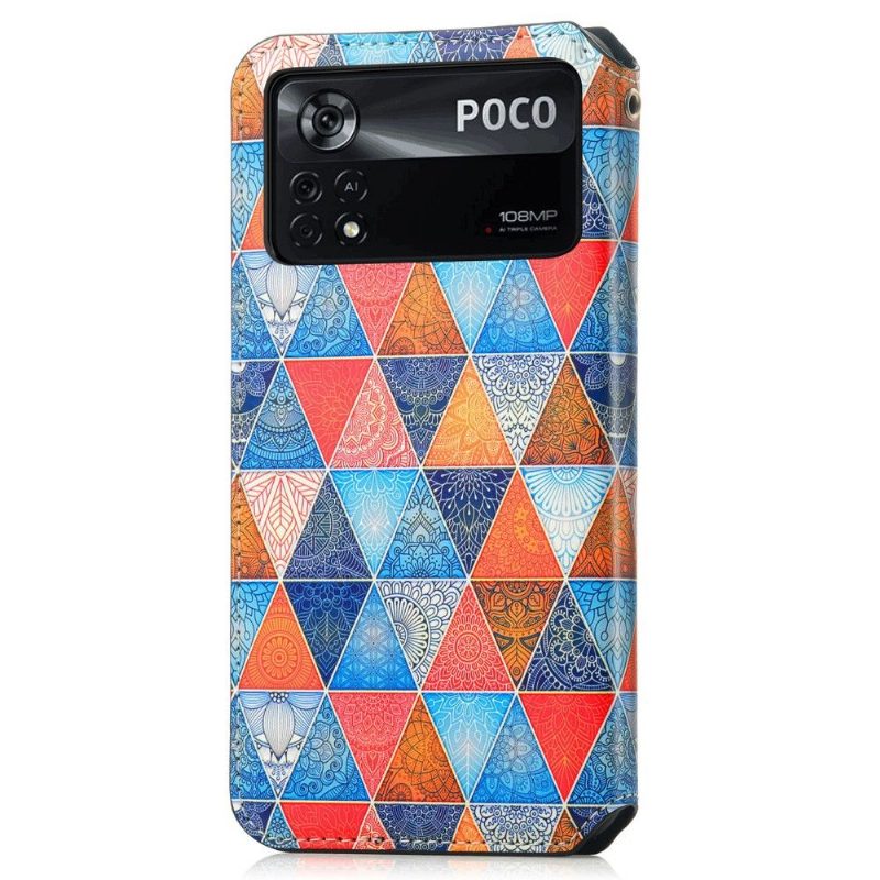 Kotelot Poco X4 Pro 5G Flap Flip Mandala Kaleidoskooppi