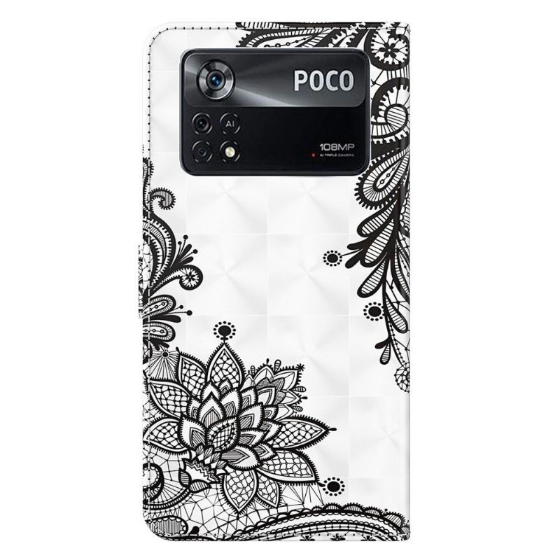 Kotelot Poco X4 Pro 5G Flowers Lace