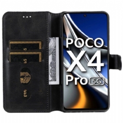 Nahkakotelo Poco X4 Pro 5G Murtumaton Puhelinkuoret Enkay Leather Effect