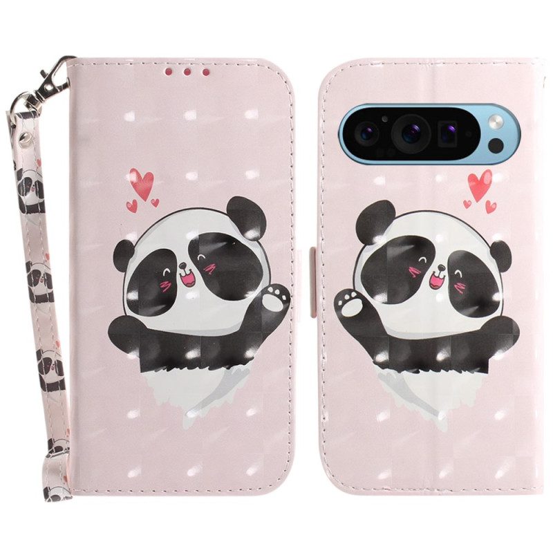 Kotelot Google Pixel 9 Panda Love Hihnalla