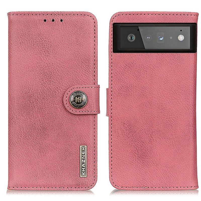 Flip Case Google Pixel 6 Hemming Khazneh Leather Effect -korttikotelo