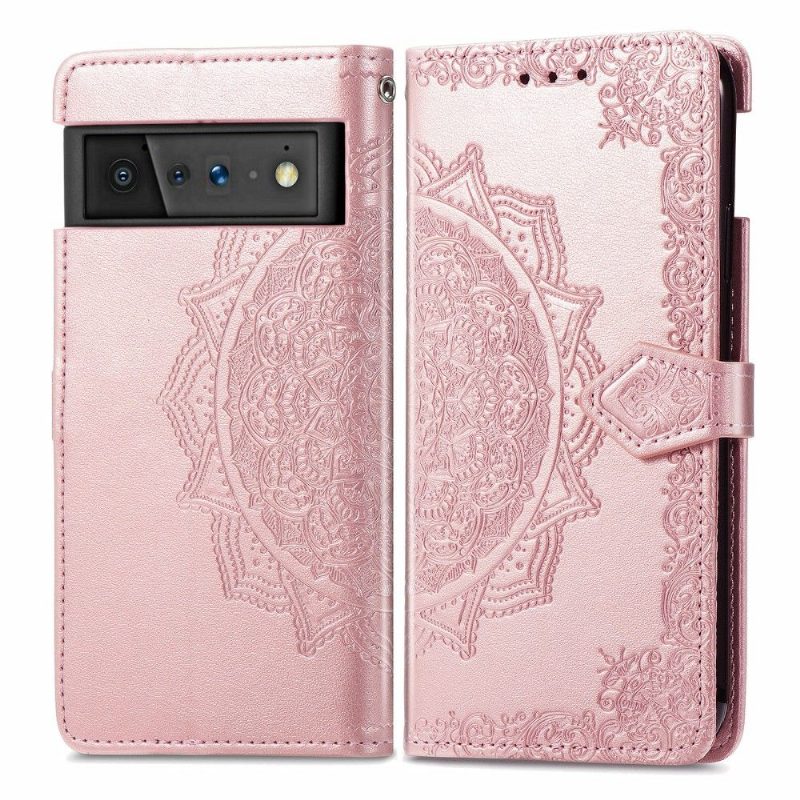 Kotelot Google Pixel 6 Suojakuori Mandala Relief Faux Leather