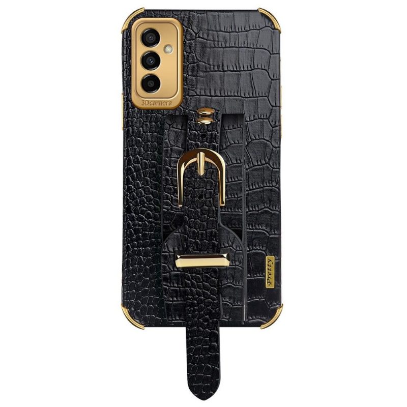 Case Samsung Galaxy M23 5G Murtumaton Puhelinkuoret Croc-efekti Hihnalla