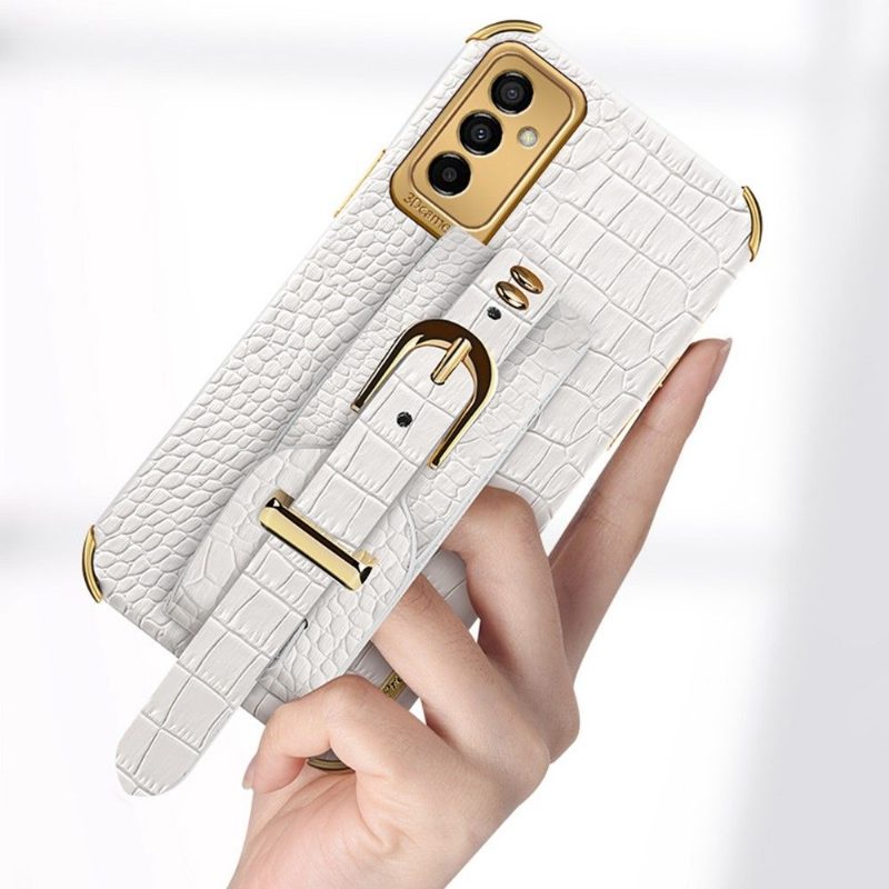 Case Samsung Galaxy M23 5G Murtumaton Puhelinkuoret Croc-efekti Hihnalla