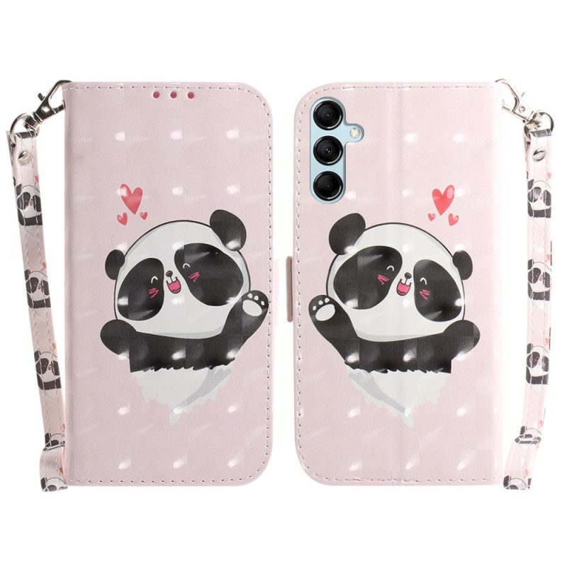 Kotelot Samsung Galaxy A15 Puhelinkuoret Panda Love Hihnalla