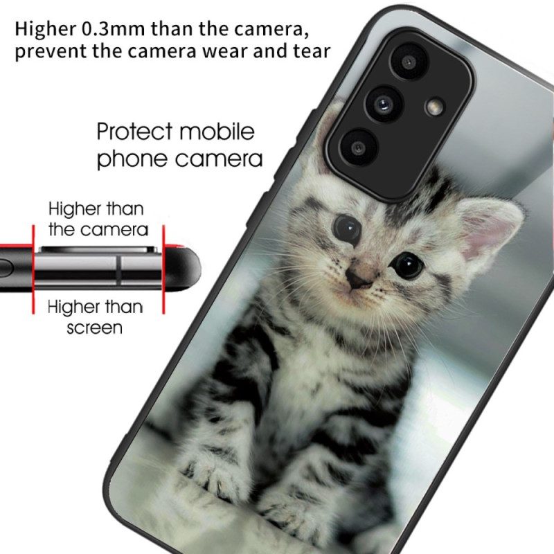 Kuori Samsung Galaxy A15 Tempered Glass Kitten