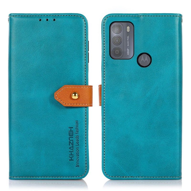 Flip Case Motorola Moto G50 Hemming Khazneh Bicolor Keinonahka