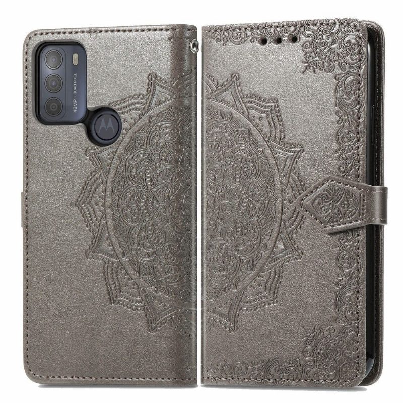 Kotelot Motorola Moto G50 Mandala Relief Faux Leather Retro