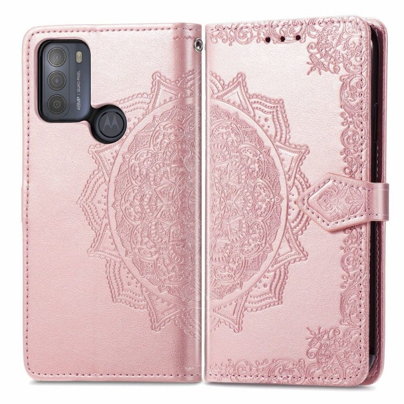 Kotelot Motorola Moto G50 Mandala Relief Faux Leather Retro