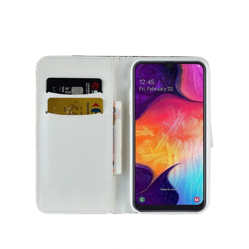 Nahkakuori Samsung Galaxy A70 Murtumaton Puhelinkuoret Glamour Croc -efekti