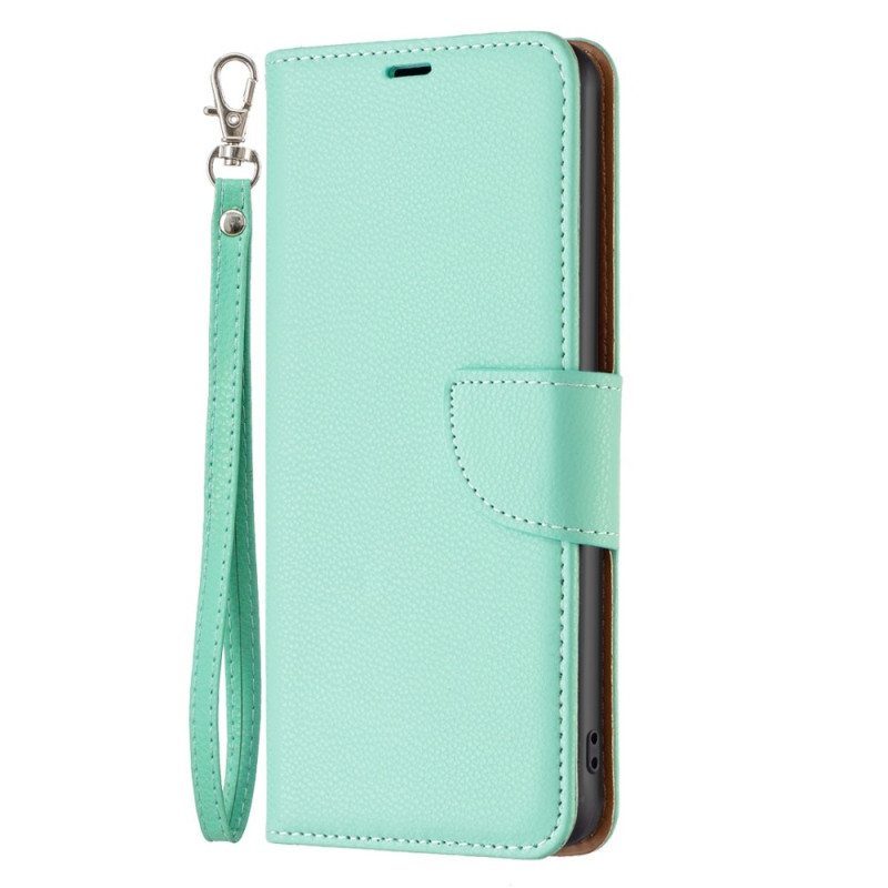 Flip Case Xiaomi 12T / 12T Pro Suojaketju Kuori Strappy Litchi Leather Style