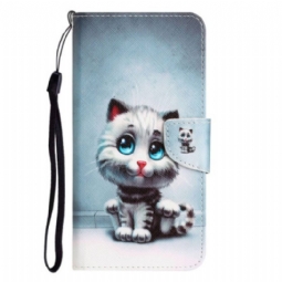 Kotelot Xiaomi 12T / 12T Pro Suojaketju Kuori Strappy Blue Eyed Cat