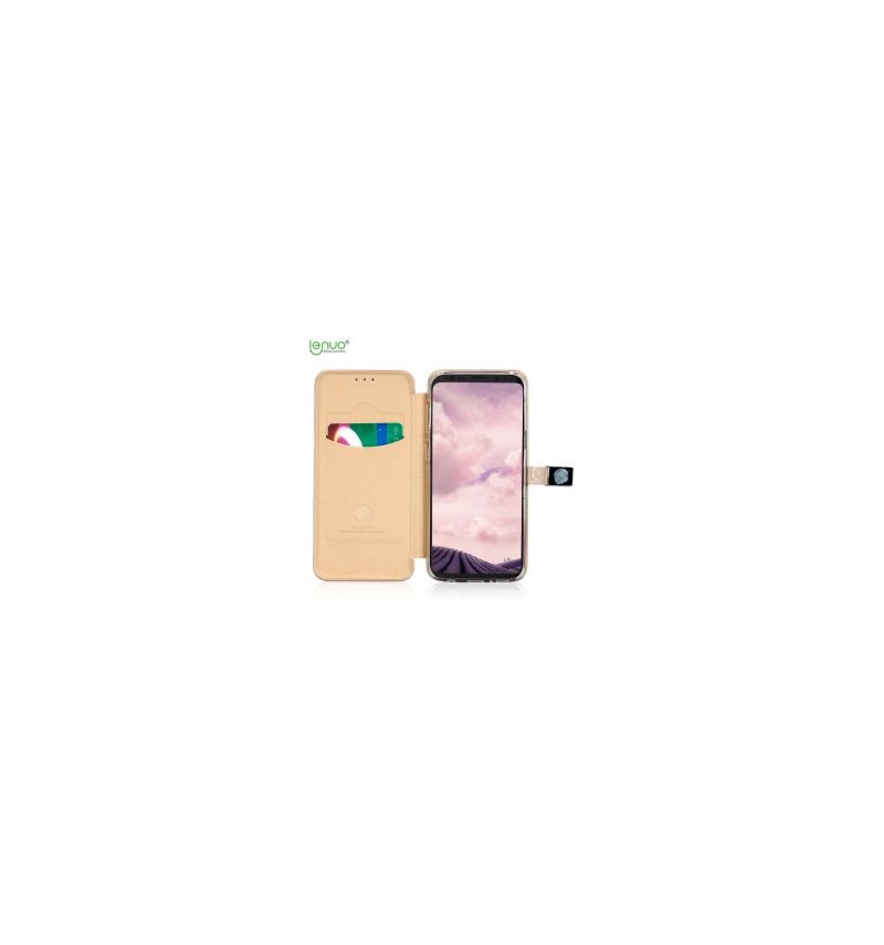 Nahkakotelo Samsung Galaxy S9 Lenuo Premium Faux Leather - Kultaa