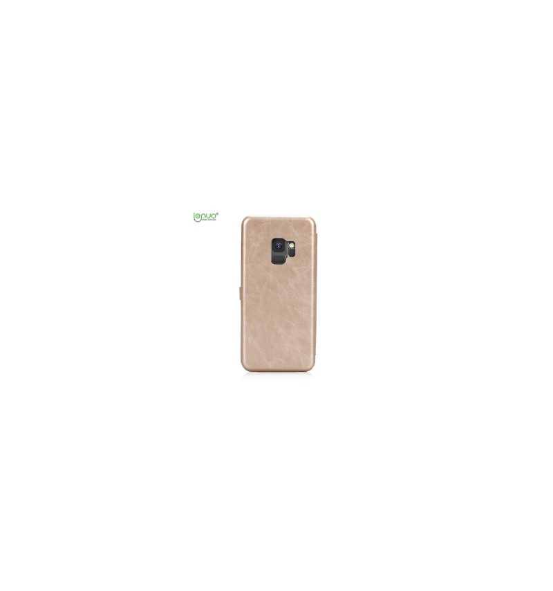 Nahkakotelo Samsung Galaxy S9 Lenuo Premium Faux Leather - Kultaa