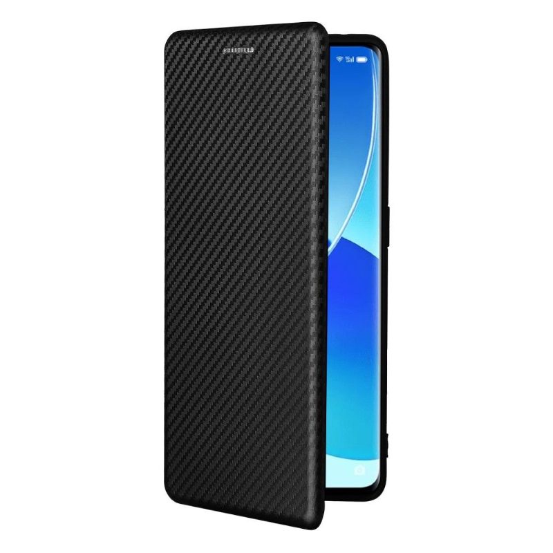 Flip Case Oppo Reno 6 5G Hemming Carbon Fiber Leatherette