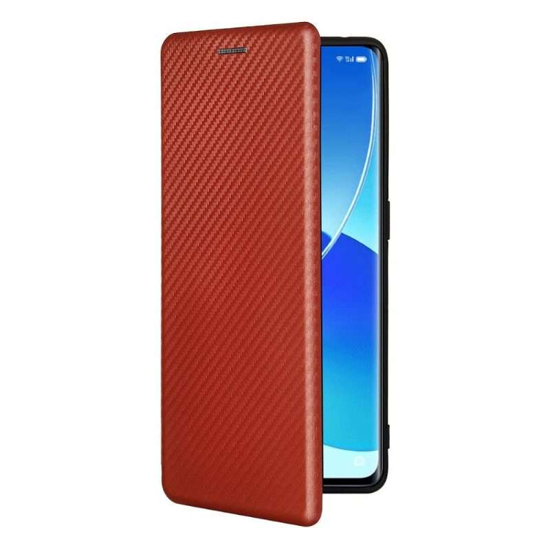 Flip Case Oppo Reno 6 5G Hemming Carbon Fiber Leatherette