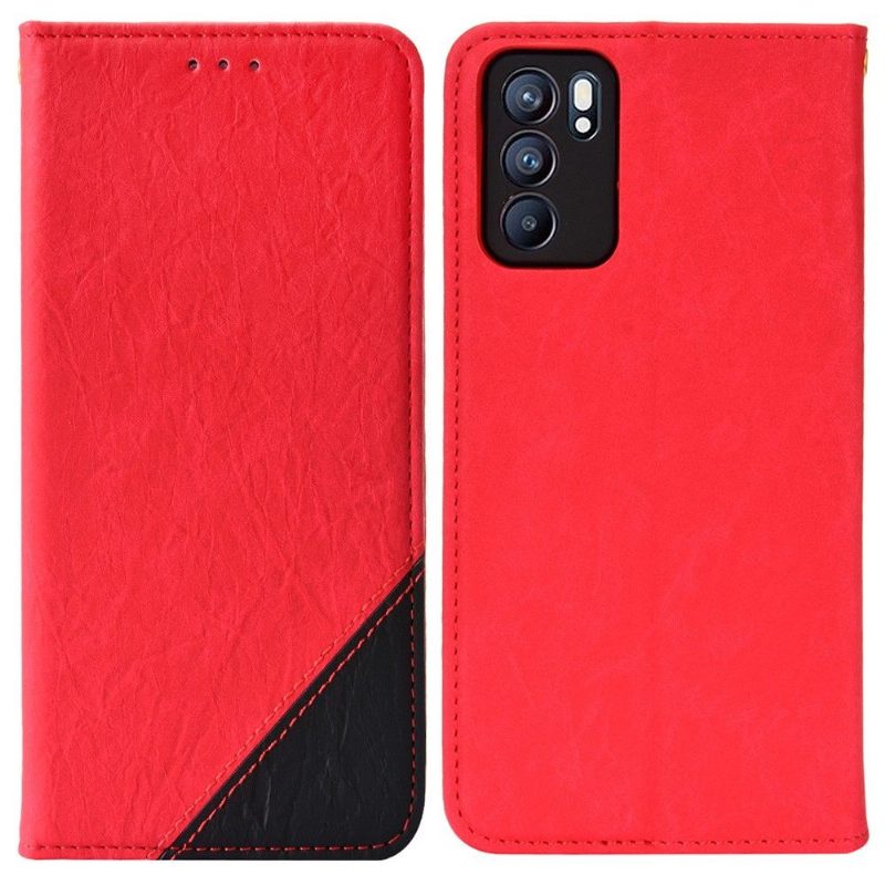 Kotelot Oppo Reno 6 5G Faux Leather Retro