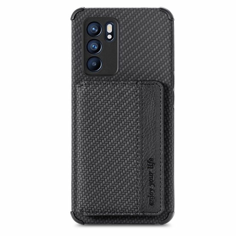 Kuori Oppo Reno 6 5G Carbon Fiber -korttipidike