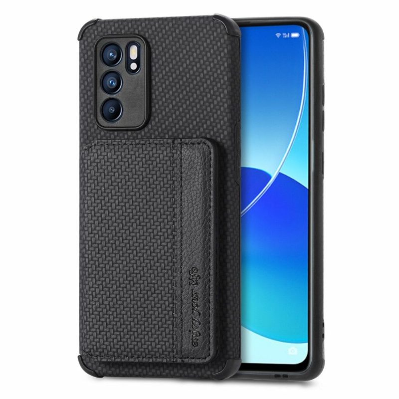 Kuori Oppo Reno 6 5G Carbon Fiber -korttipidike